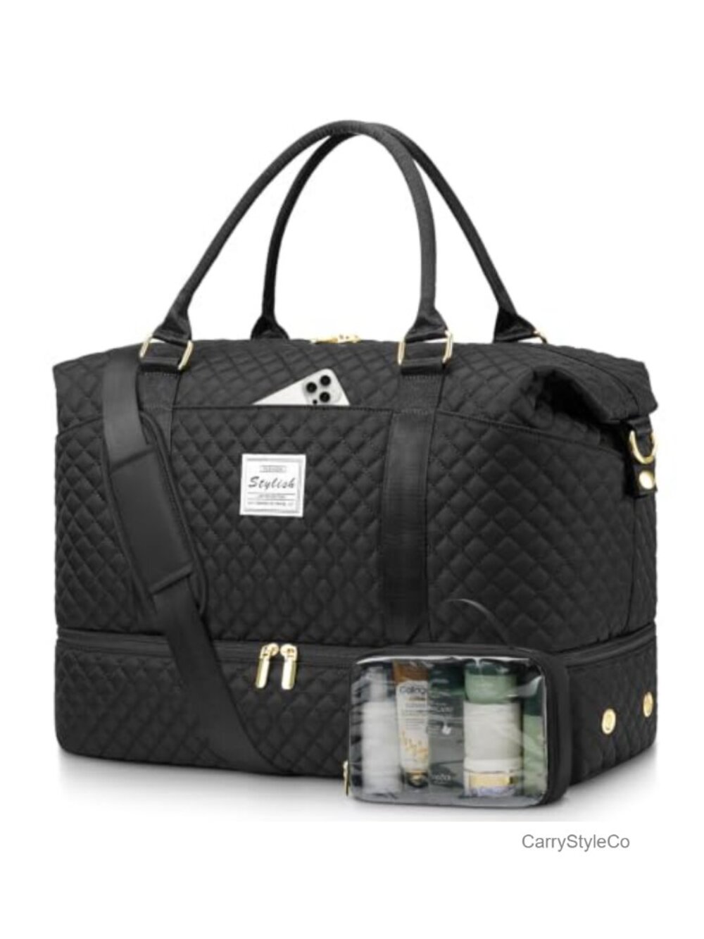 Travel Duffle Bag with Shoe Compartment Carry On Weekender for Airplane
